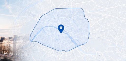 Carte de la zone de livraison dans Paris